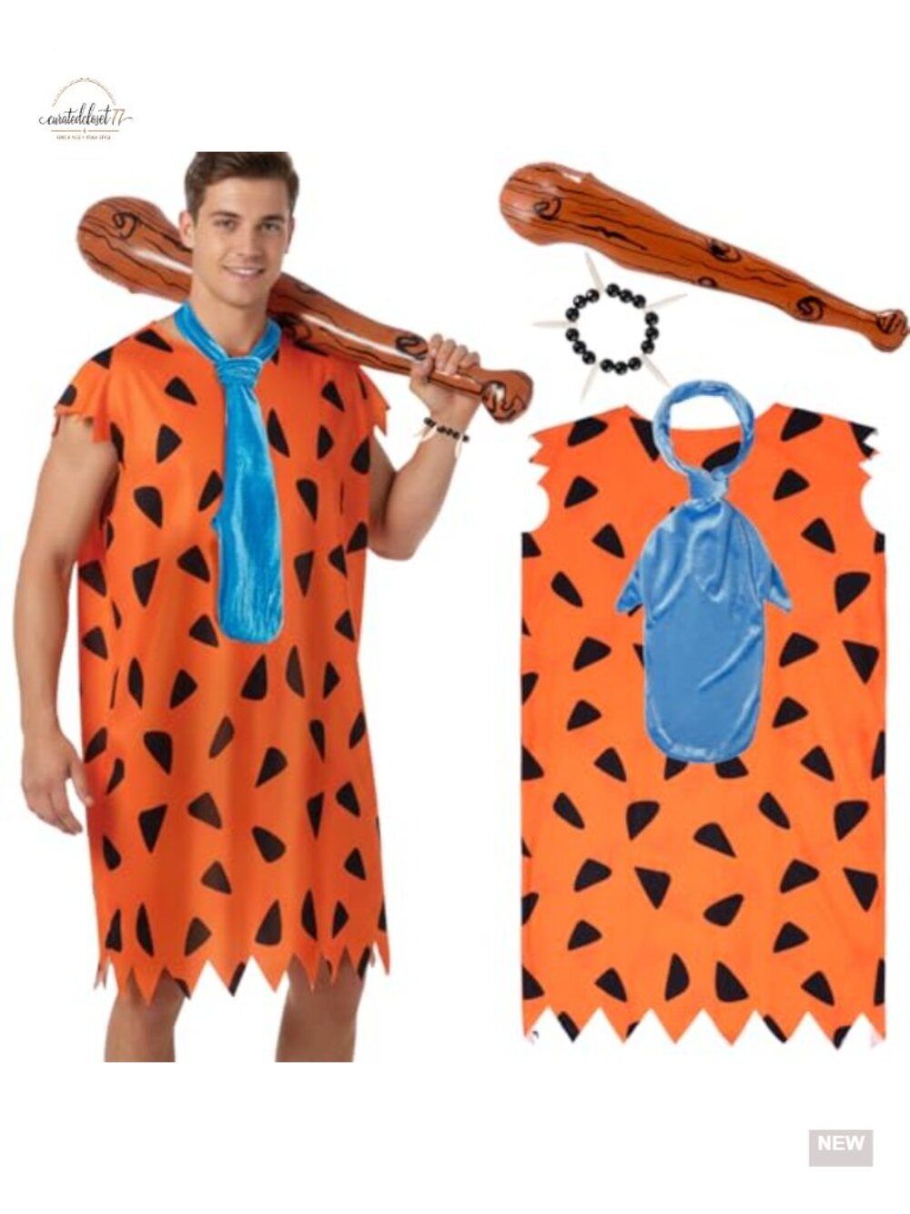 Men's Caveman Halloween Costume Adult Funny Cosplay Party Outfit